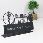 Veteriner Masaüstü İsimlik Metal Masaüstü İsimlik - Görsel 3