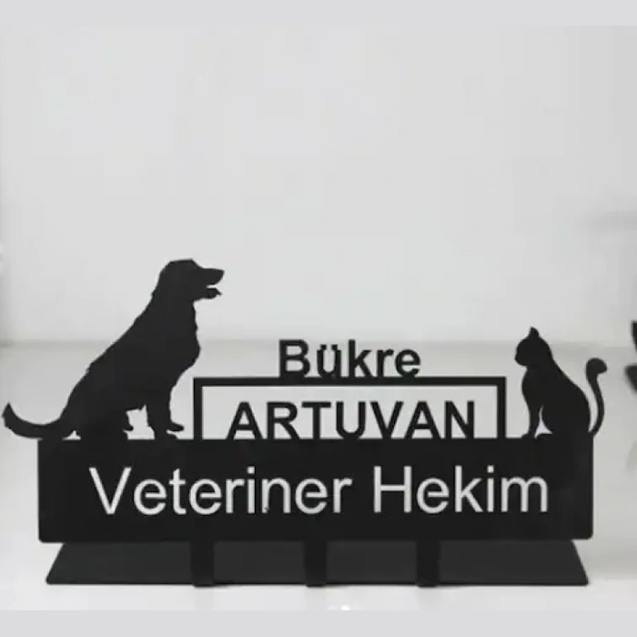 Veteriner Masaüstü İsimlik Metal Masaüstü İsimlik - Görsel 2
